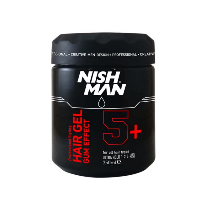 Гель для волос экстремальной фиксации Nishman Ultra Hold Hair Gel Gum Effect 5+ 750 мл