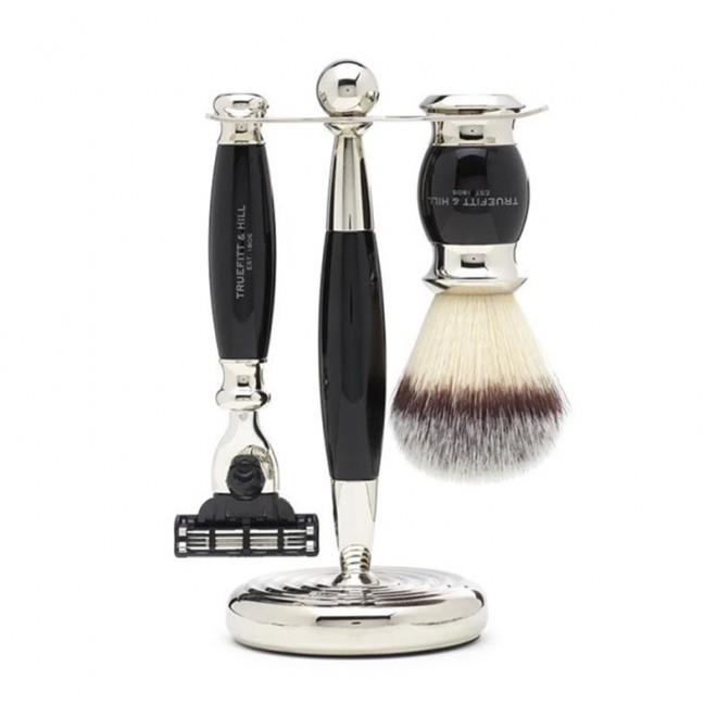Набор для бритья Truefitt & Hill Edwardian Collection Mach 3 Ebony (Synthetic Hair Brush)
