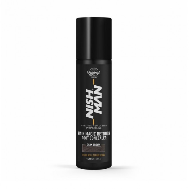 Спрей для маскування сивини Nishman Hair Magic Retouch Root Concealer "Dark Brown" 100 мл