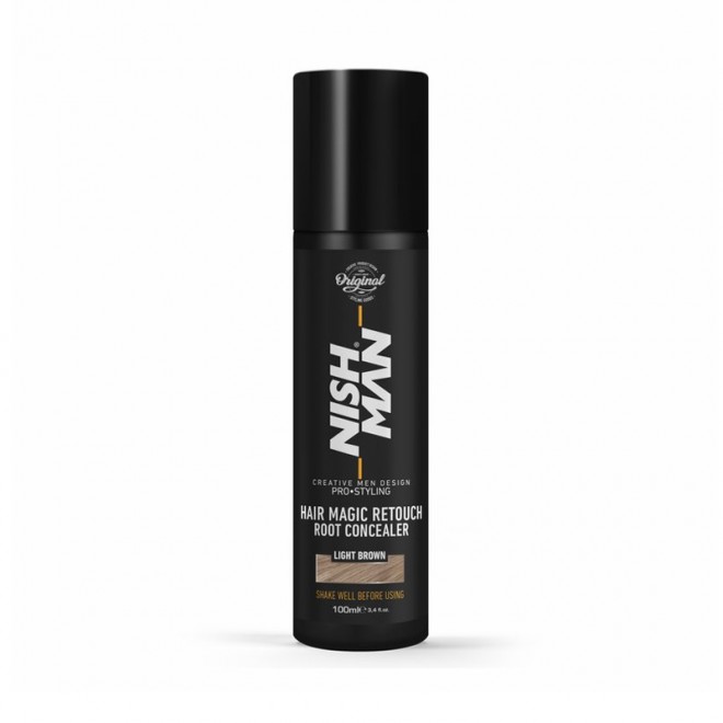 Спрей для маскування сивини Nishman Hair Magic Retouch Root Concealer "Light Brown" 100 мл