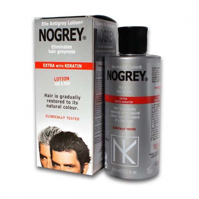 Оригінальний відновлювач кольору волосся з кератином Nogrey Natural Extra Anti-Gray Lotion 200 ml