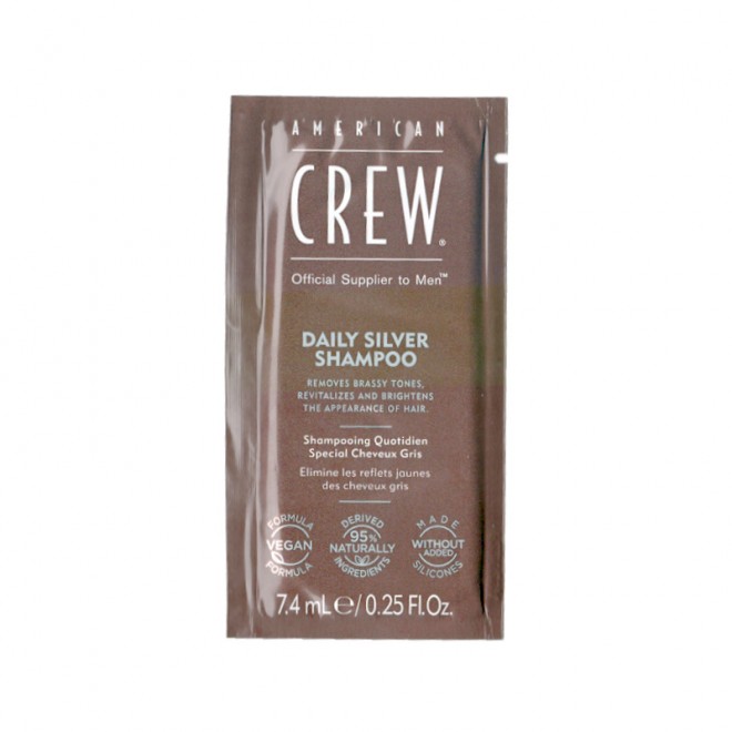 Тестер шампуню для сивого волосся American Crew Daily Silver Shampoo 7.4 мл