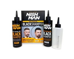 Шампунь для маскування сивини Nishman Hair&Beard Care Black Shampoo Bundle 2 x 200 мл