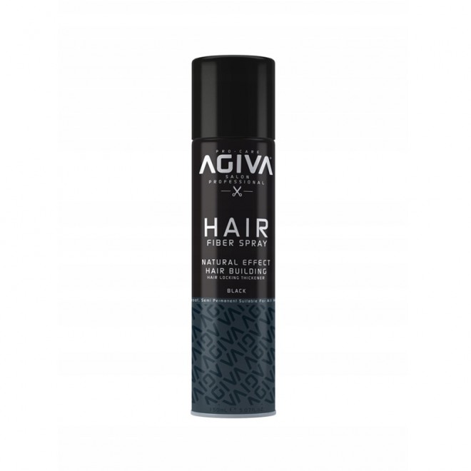 Кератиновое волокно для наращивания волос Agiva Hair Fiber Spray (Black) 150 мл