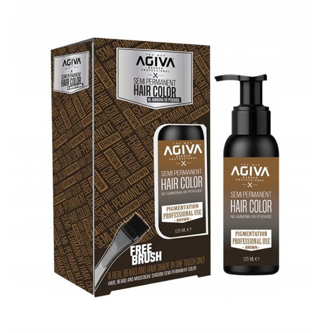 Спрей для временного окрашивания волос Agiva Semi Permament Hair Color Brown 125 мл