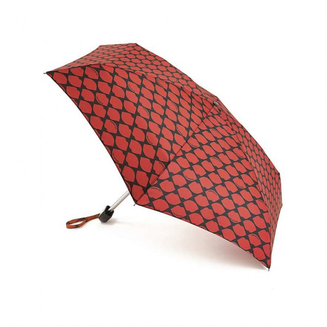 Зонт Женский Fulton Lulu Guinness Tiny-2 Lips Grid Red L717 (5F2681)